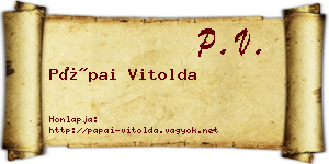 Pápai Vitolda névjegykártya